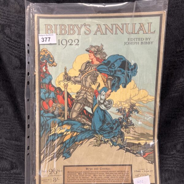 Vintage 1922 Bibby's Annual book cover illustration.