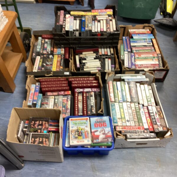 Large lot of vintage VHS tapes for collectors.