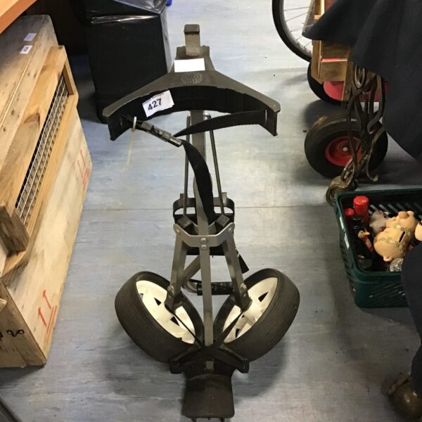 Vintage trike frame with three wheels, a restoration project.