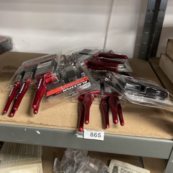 Vintage Blackspur wrench set, model 7236, with red handles.