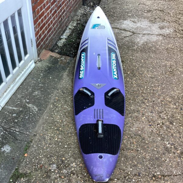 Purple Fanatic Xantos 310 windsurf board for watersports.