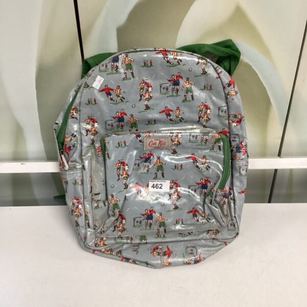 Vintage Cath Kidston backpack with a colourful painted candlestick pattern.