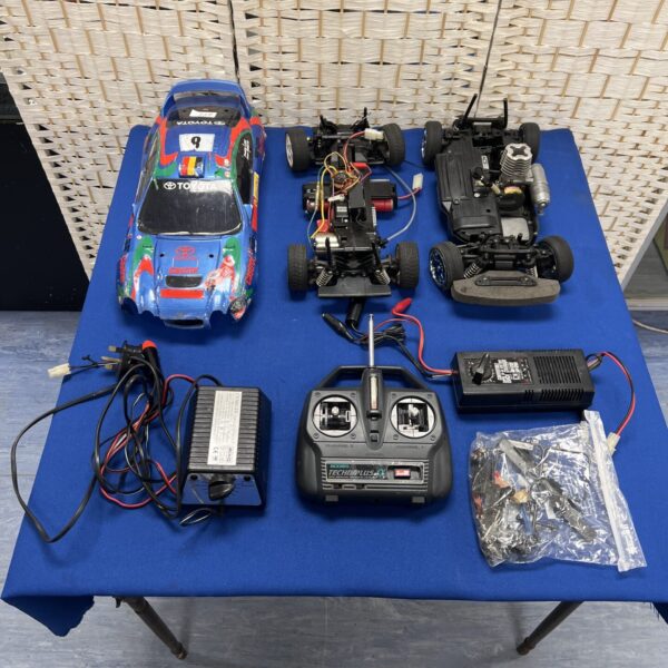 Tamiya RC car, Toyota rally model, radio control vehicle.