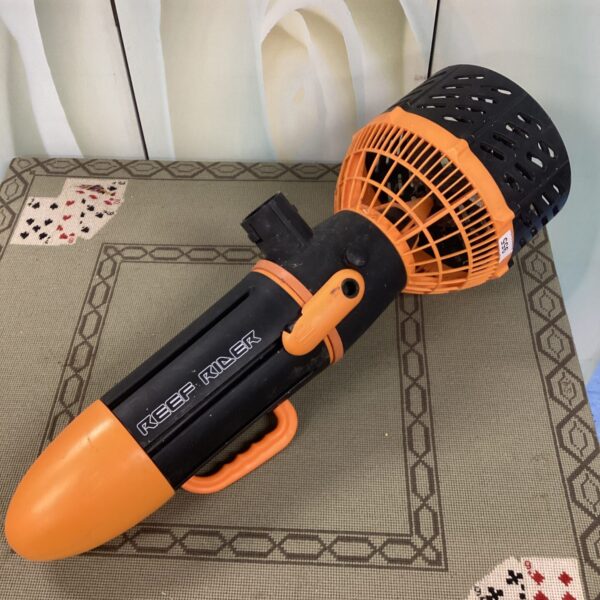 Black and orange handheld USB fan for portable cooling.