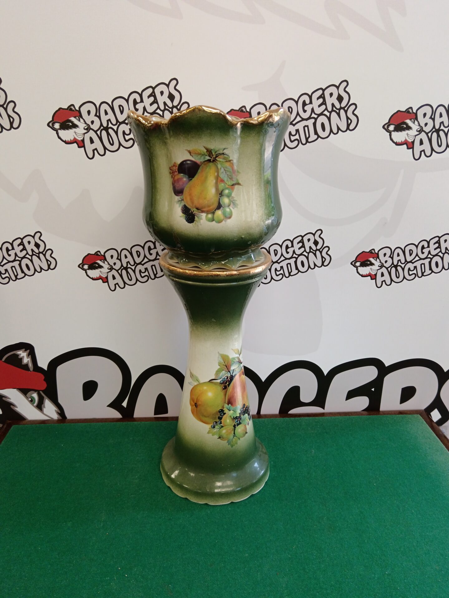 020 Vintage Staffordshire pottery jardiniere pot stand