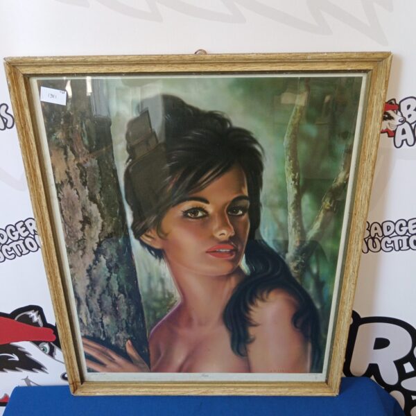 Vintage J H Lynch portrait painting of Tina, a classic mid-century artwork.
