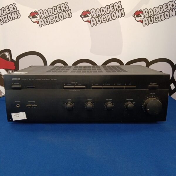 Front view of a vintage Yamaha AX-390 natural sound amplifier.