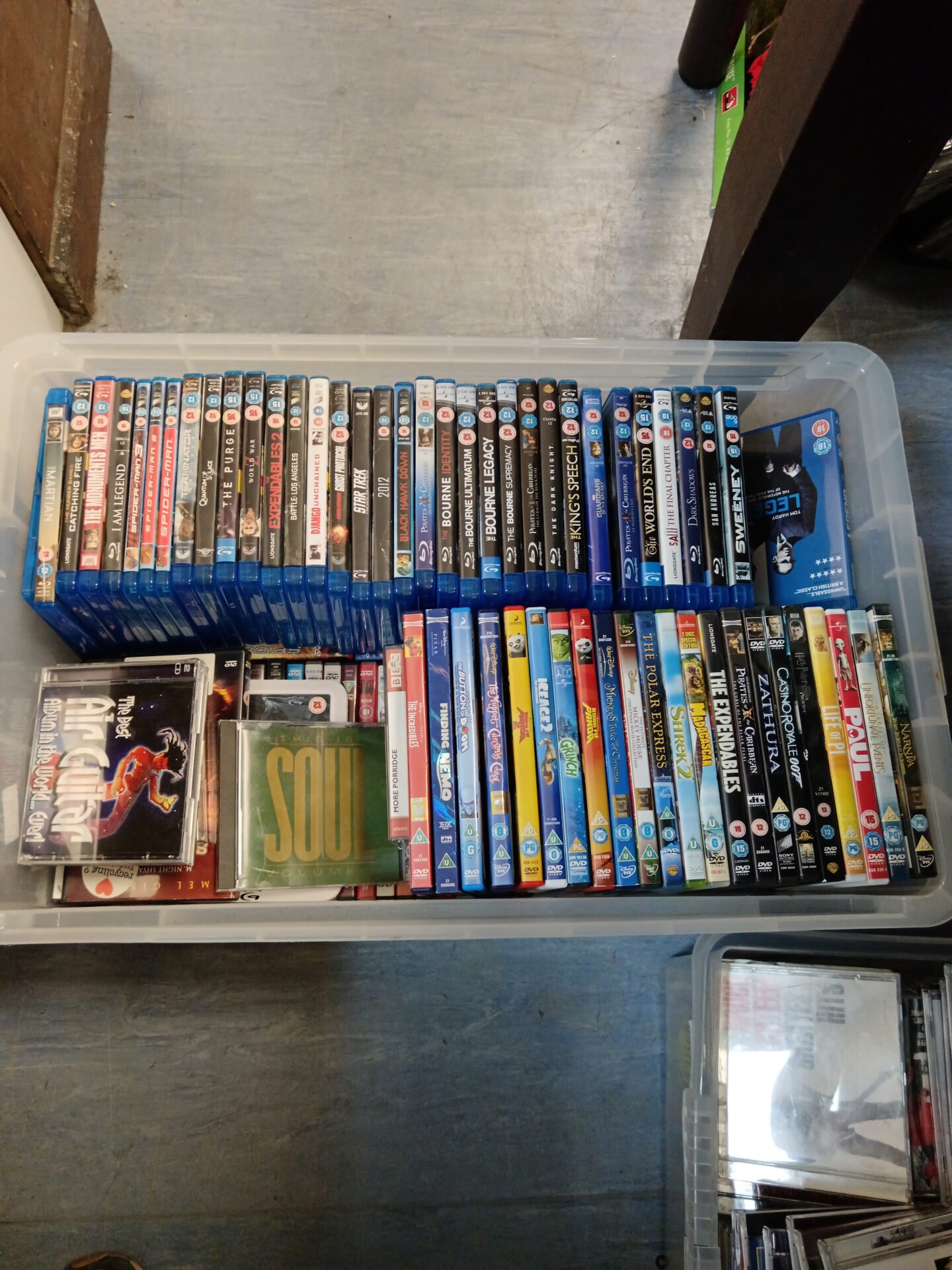 148 Box of Blu-ray movies & DVD’s