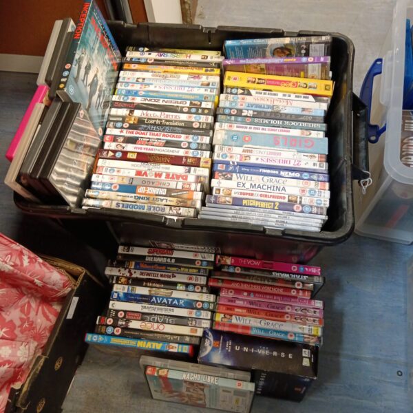 Bulk DVD movie lot with a variety of film genres.