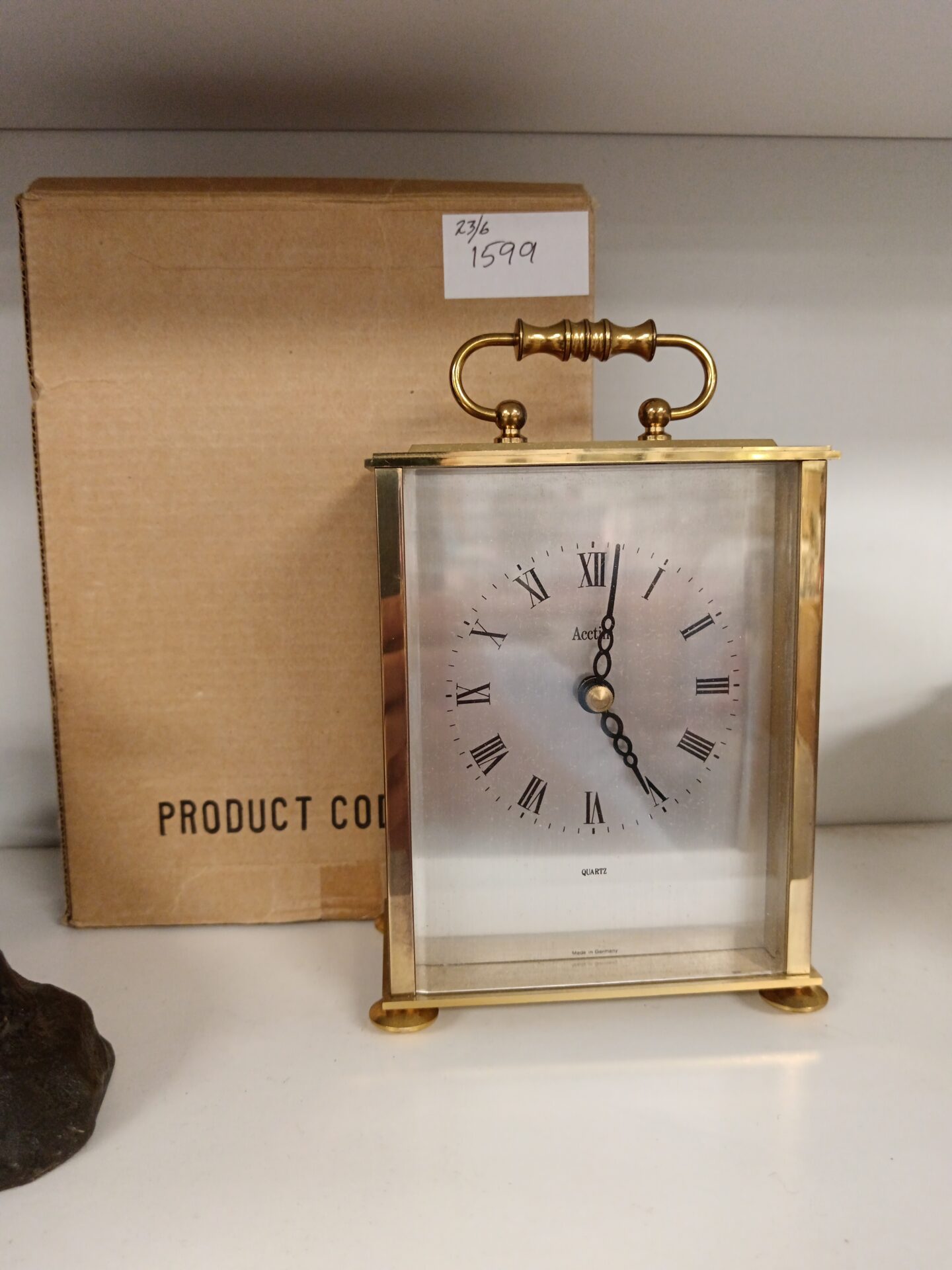 212 Brass acctim quartz carriage clock