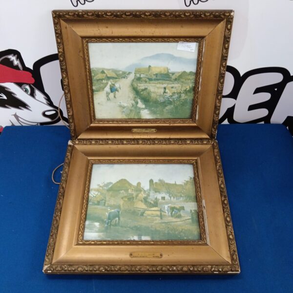 Antique gilt framed Sir E A Waterlow landscape prints for collectors.