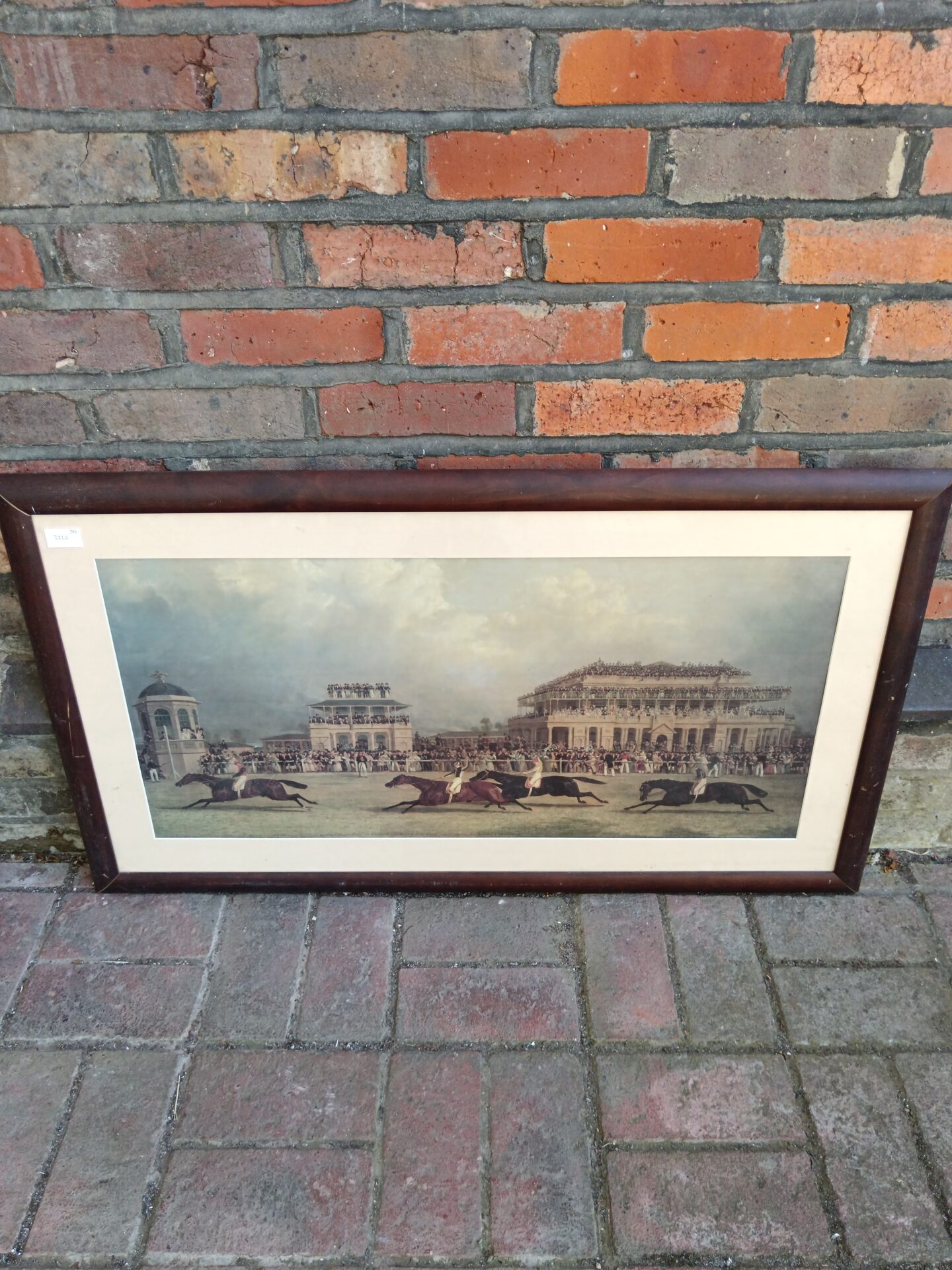 694 Large vintage framed print of Doncaster race