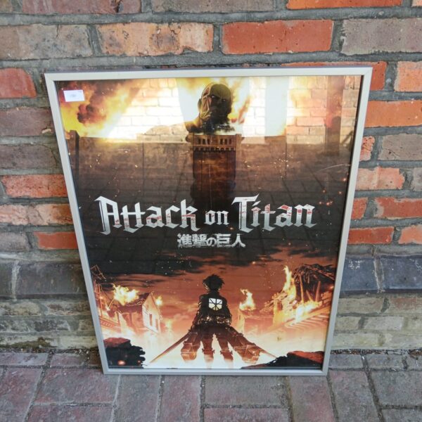 Framed *Attack on Titan* cinema poster by Funimation, vibrant anime wall art.