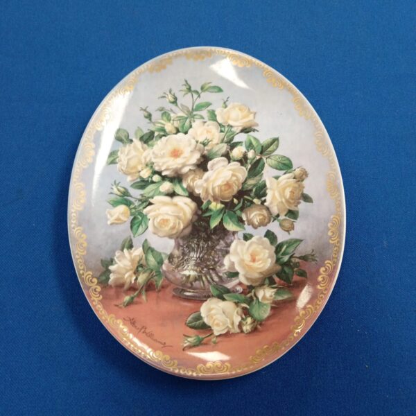 Royal Worcester Princess of Wales rose plate, detailed floral design.