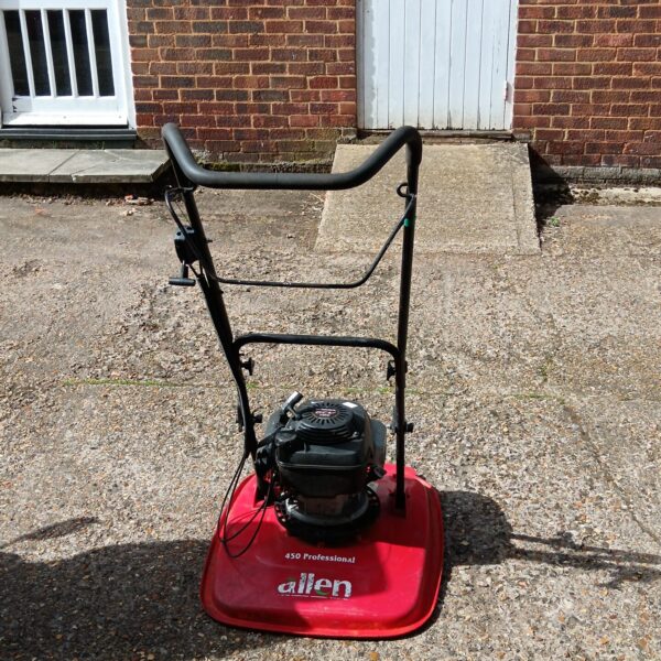 Allen 450 professional lawnmower in a garden setting.