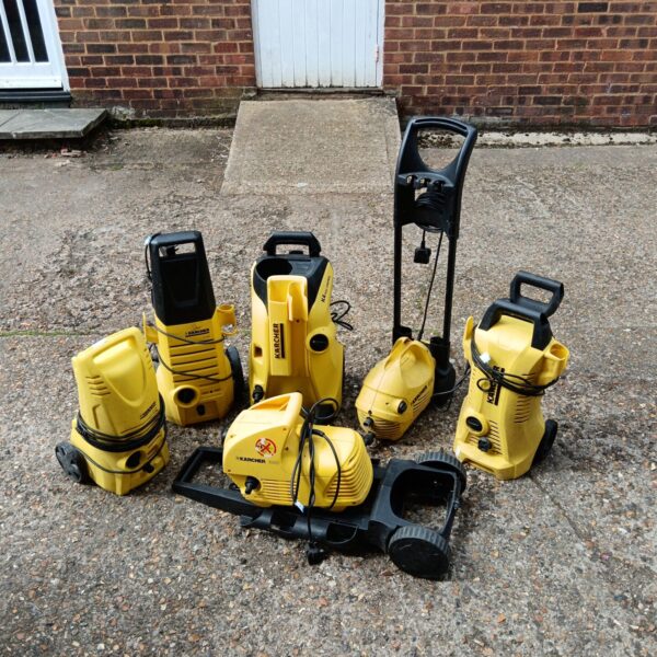 Bundle of Karcher pressure washers for garden and DIY cleaning.
