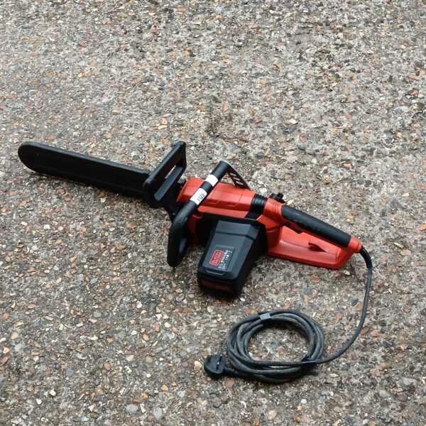 Black & Decker electric chainsaw for garden and DIY projects.