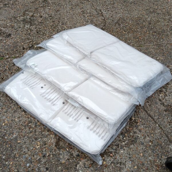 Sealed pack of four new Wyevale garden chair cushions for outdoor use.