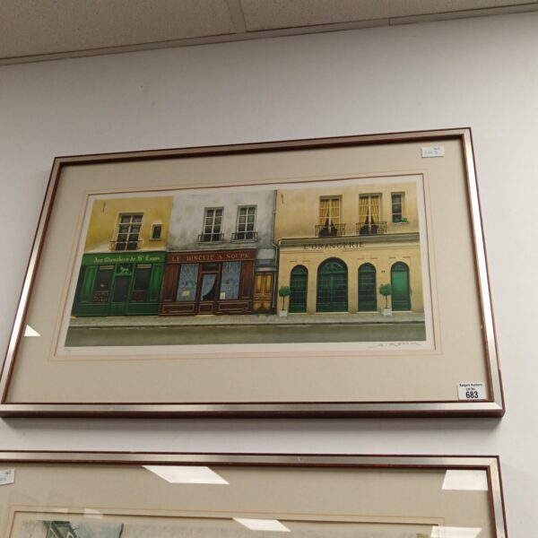 Signed limited edition print of a charming French shop by Renoux.