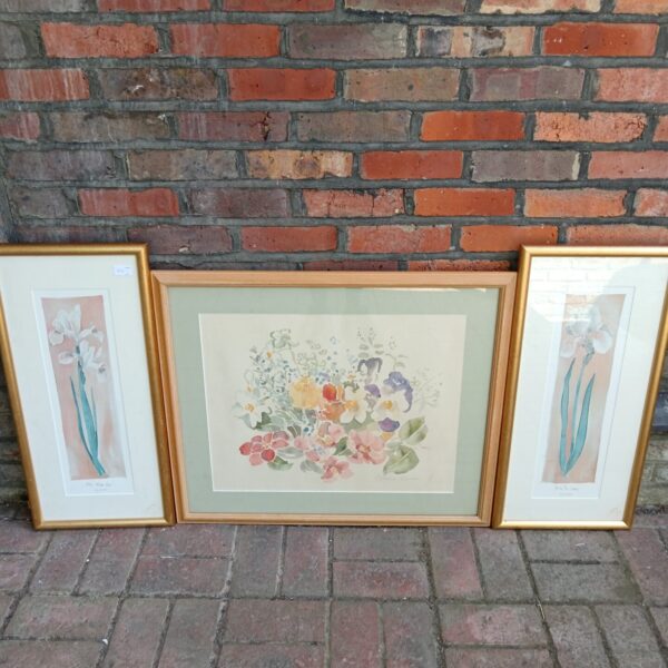 Large framed Catherine Stewart still life watercolour painting.
