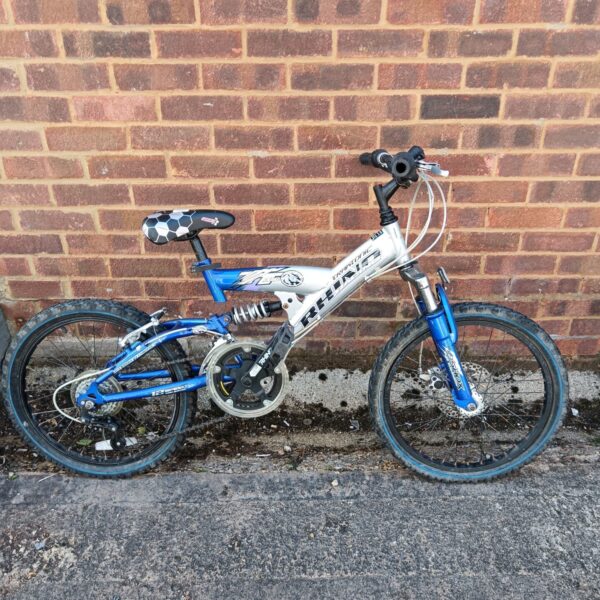 Side view of a colourful Traktonic Rhino child's mountain bike.