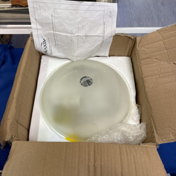 Maxim ceiling light dome in original packaging, glass globe.