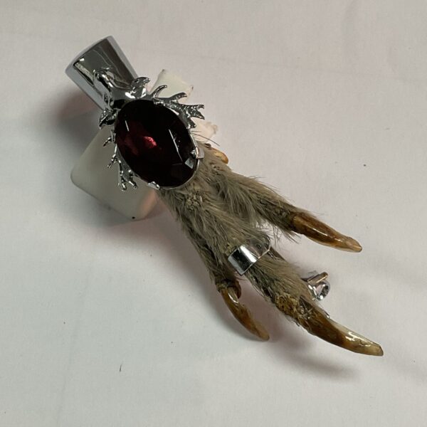 Antique grouse claw pin brooch, Victorian hunting jewelry.