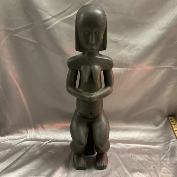 Authentic bronze Fang figure sculpture, a captivating piece of African art.