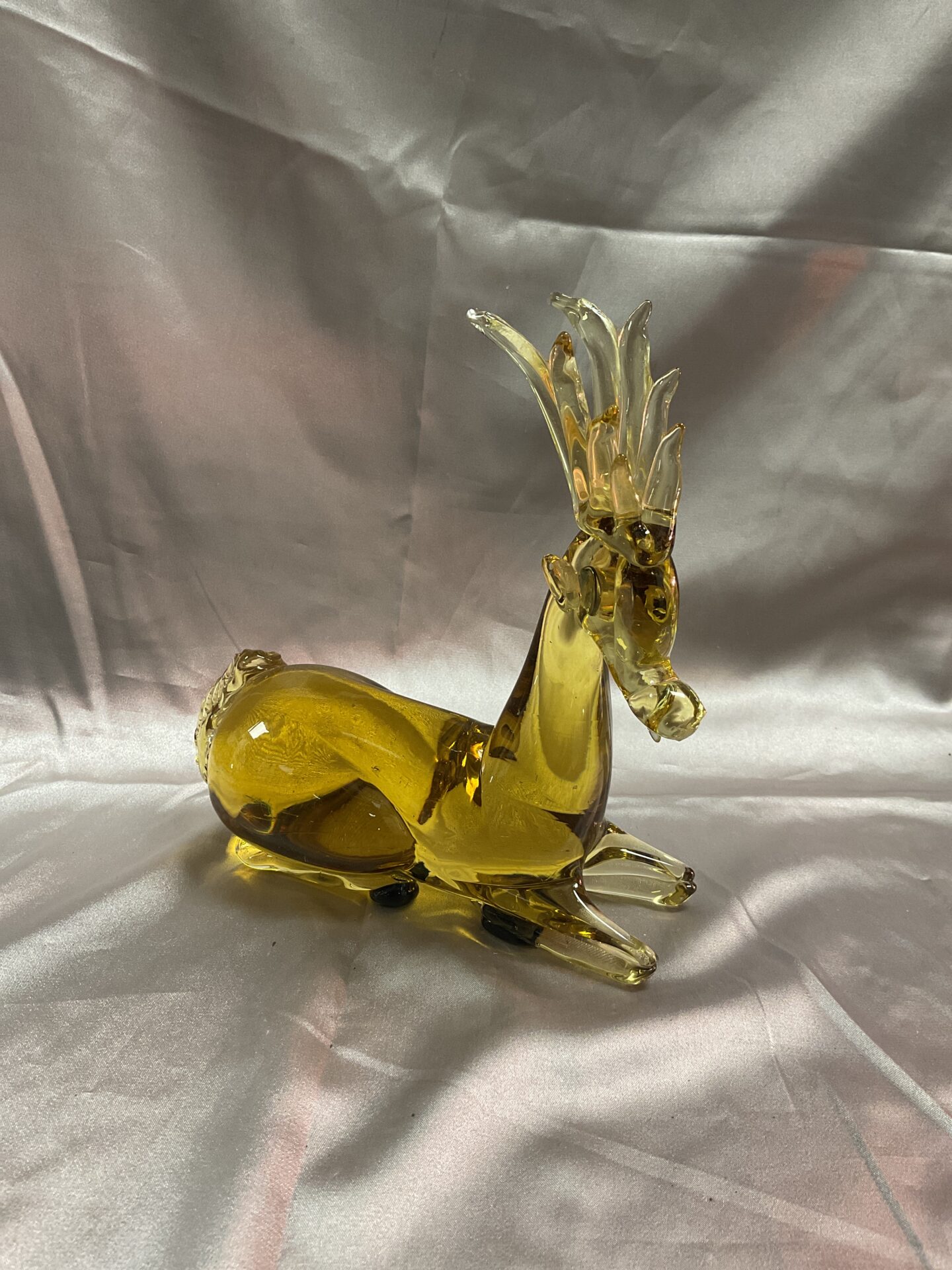 921 Amber Colour Glass 8” Reindeer