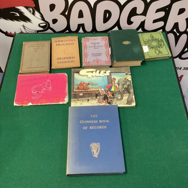 Vintage book selection featuring Giles by Siegfried Sassoon.