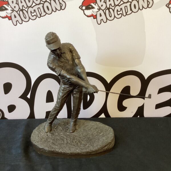 Detailed metal golfer figurine by Genesis Fine Arts.