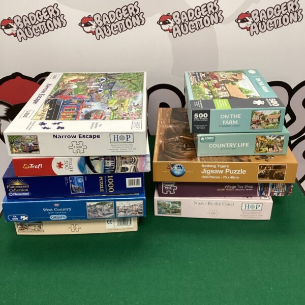 Jigsaw puzzle collection lot including HOP and Trefl puzzles.