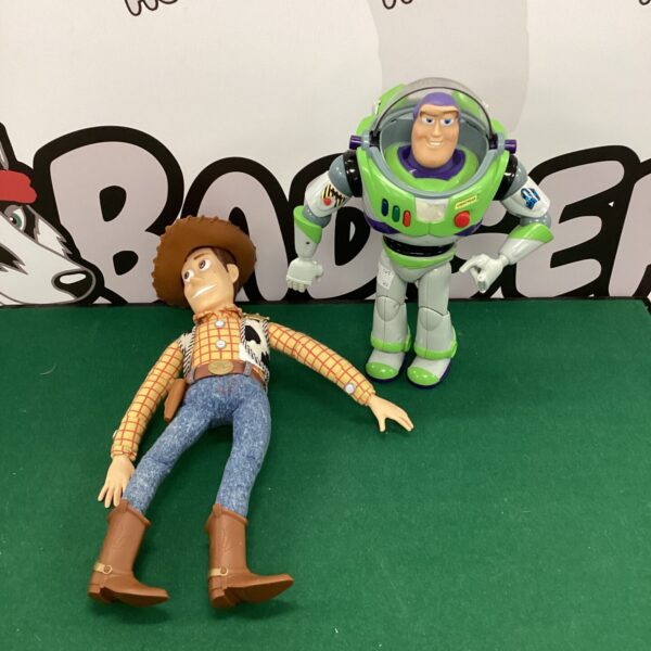 Vintage Toy Story Woody and Buzz Lightyear toys for collectors.