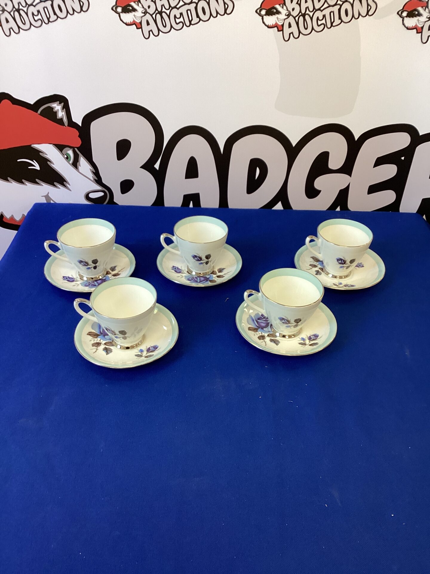 296 Bone China Windsor Tea Cups and Saucers