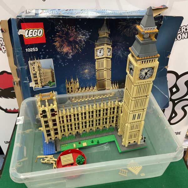 Detailed Lego Big Ben model, set 10253, iconic London landmark.