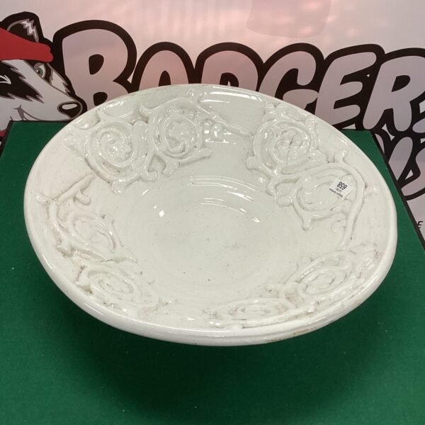 Large white ceramic serving dish for food presentation.