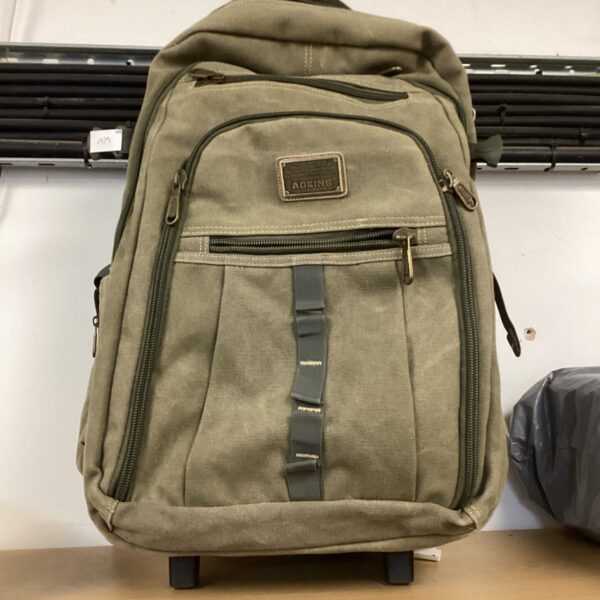 Aoking canvas wheeled rucksack, durable travel backpack.