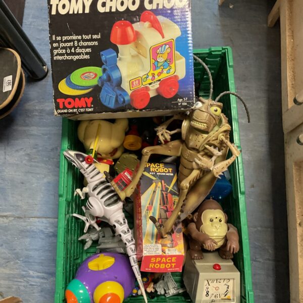 Vintage Tomy Choo Choo train in original packaging.