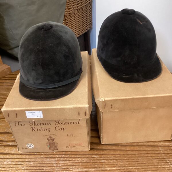 Vintage Thomas Townsend riding hat, classic equestrian headwear.