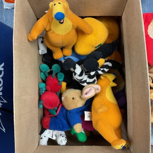Soft toy bundle featuring Disney Dalmatian, Digimon and Bear in the Big Blue House.