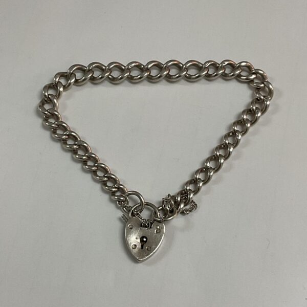 Antique Victorian silver bracelet with a padlock clasp.