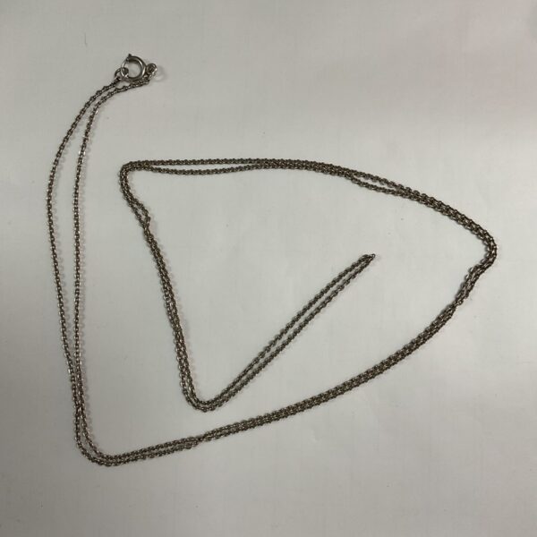 Long 925 silver necklace, delicate chain, 58 inches in length.
