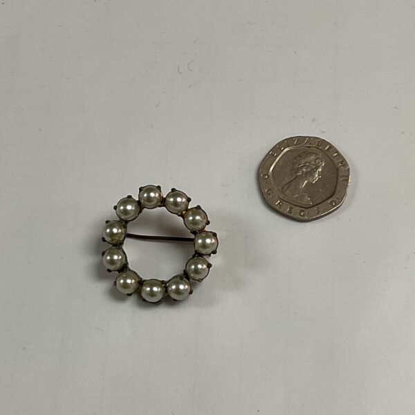 Victorian Circa 1870 Natural Pearl Brooch