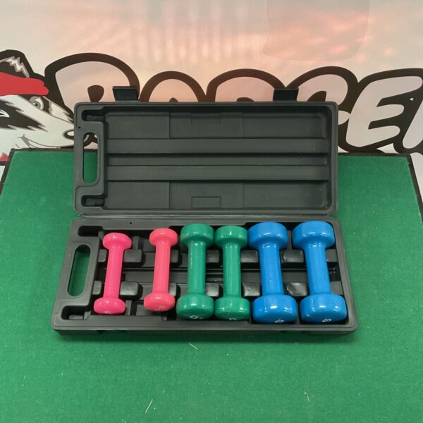 Cap Fitness vinyl dumbbell set for home fitness workouts.