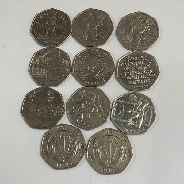 Lot of collectable 50p coins including Olympics and Paddington.