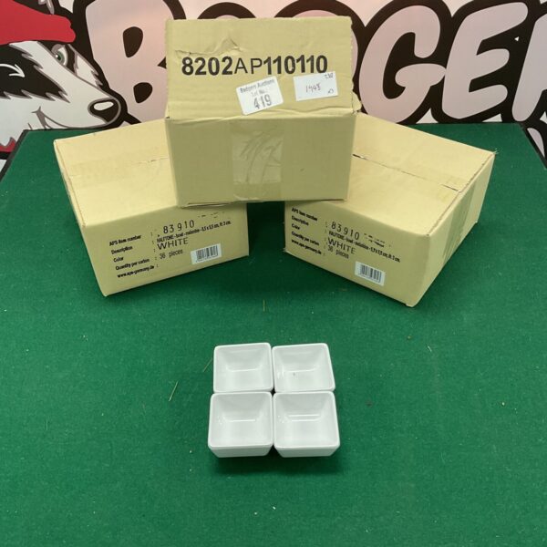 Stack of three boxes of vintage halftone bowls.