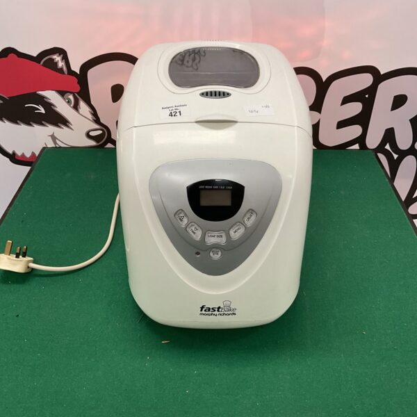 White Morphy Richards fast bake bread maker kitchen appliance.