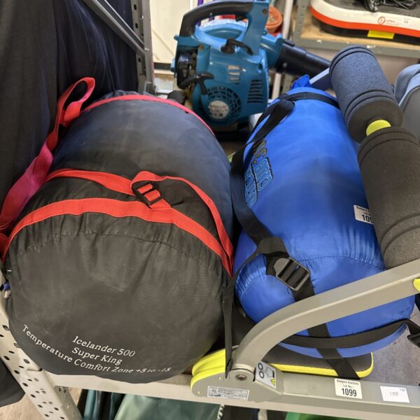 Pair of camping sleeping bags, Icelander 500 and Match Club 300.