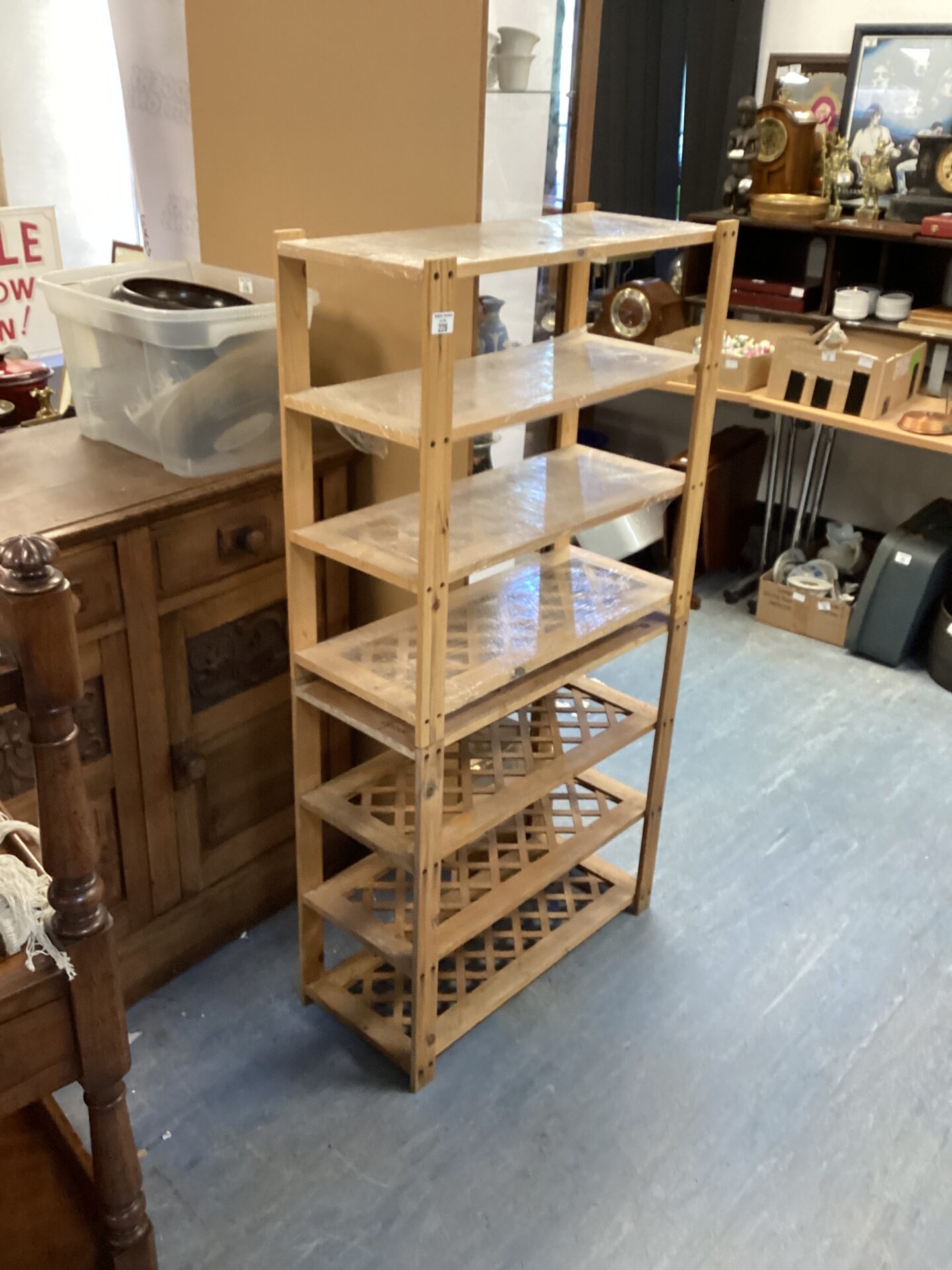 228 Two sets of wooden latice Shelving units