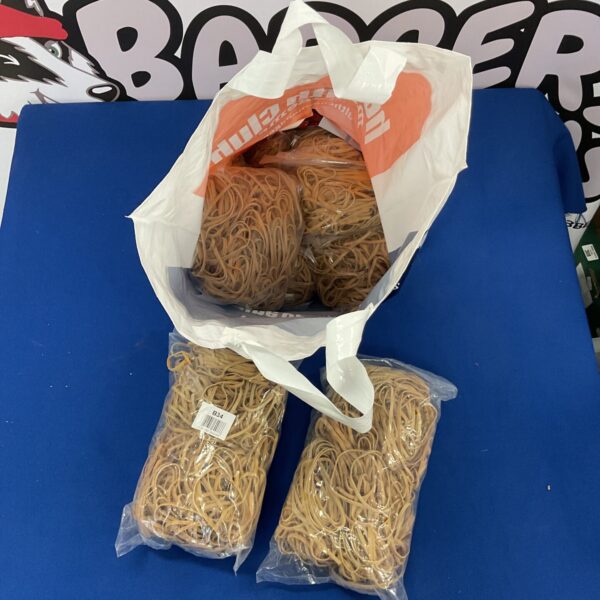 Bulk lot of standard rubber bands for various uses.